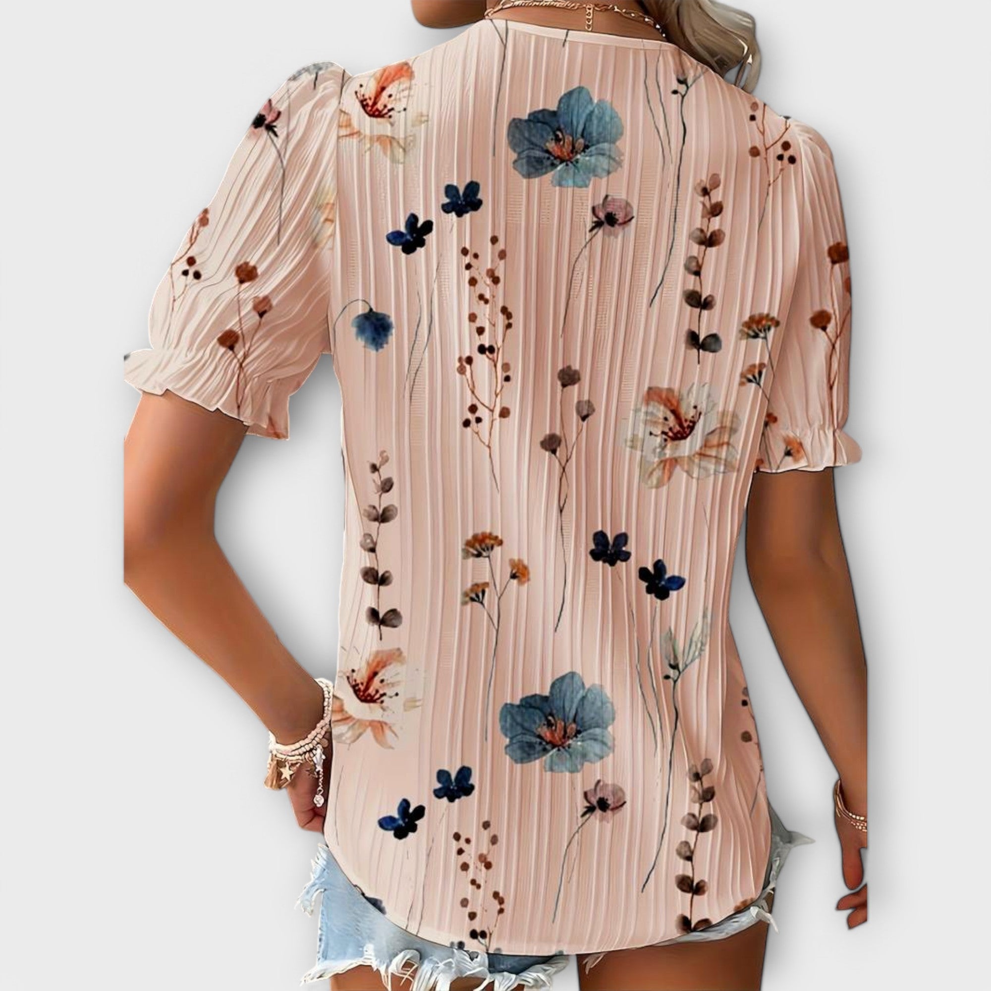 Emily - Fashionabel Bluse med V-udskæring