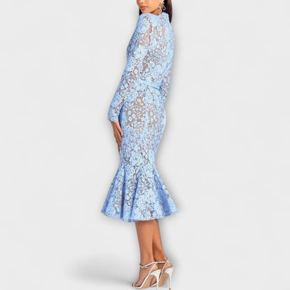 Freya - Elegant Midi Kjole lavet af Blomsterlacet