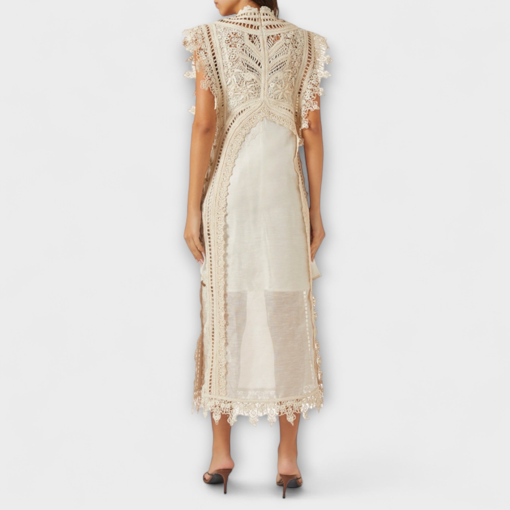 Mira - Vævet Hult Organza Maxi Kjole