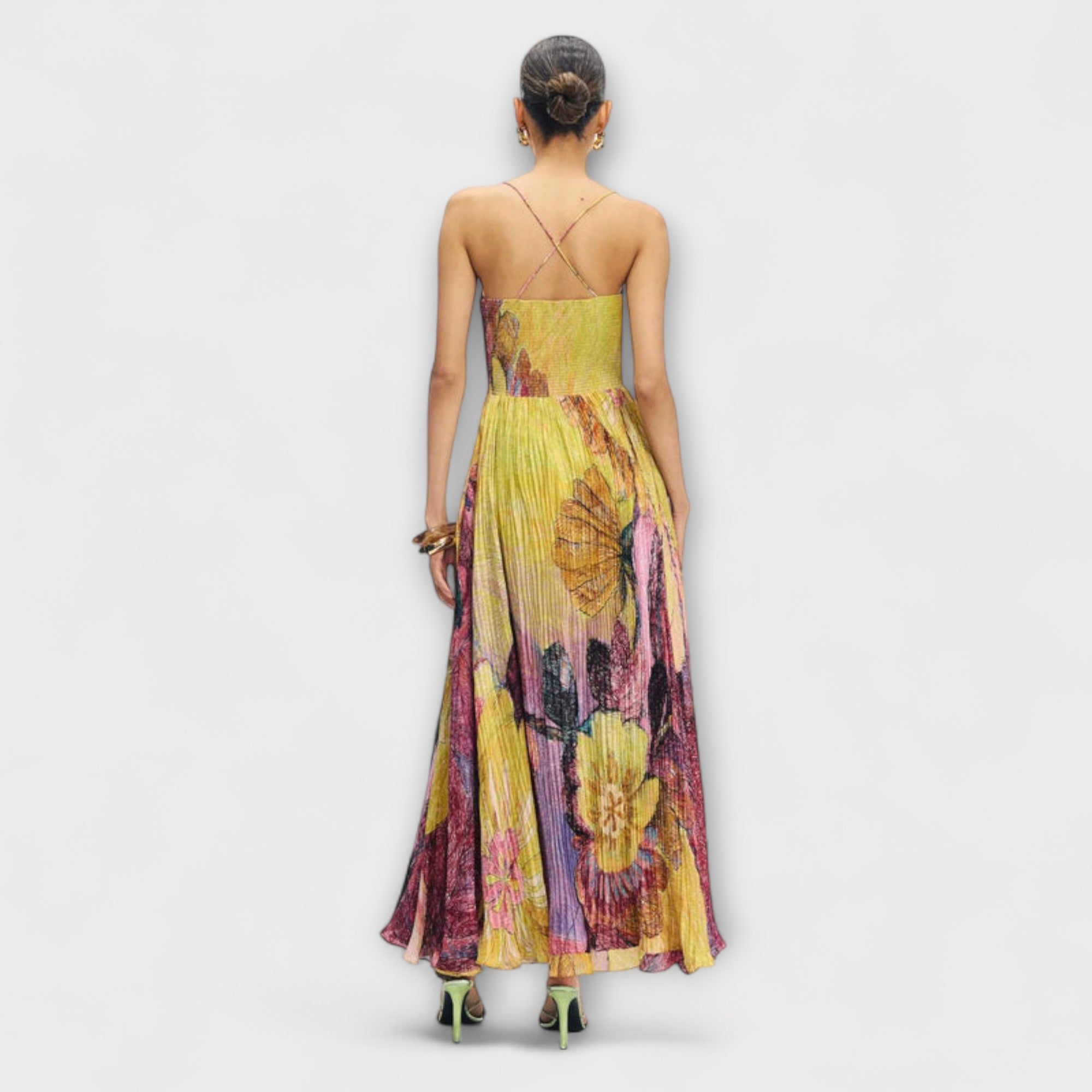 Kiara - Maxi Kjole med Livlig Ikat Print