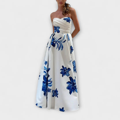 Rosalie - Stilfuld Off-Shoulder Blomster Maxi Kjole