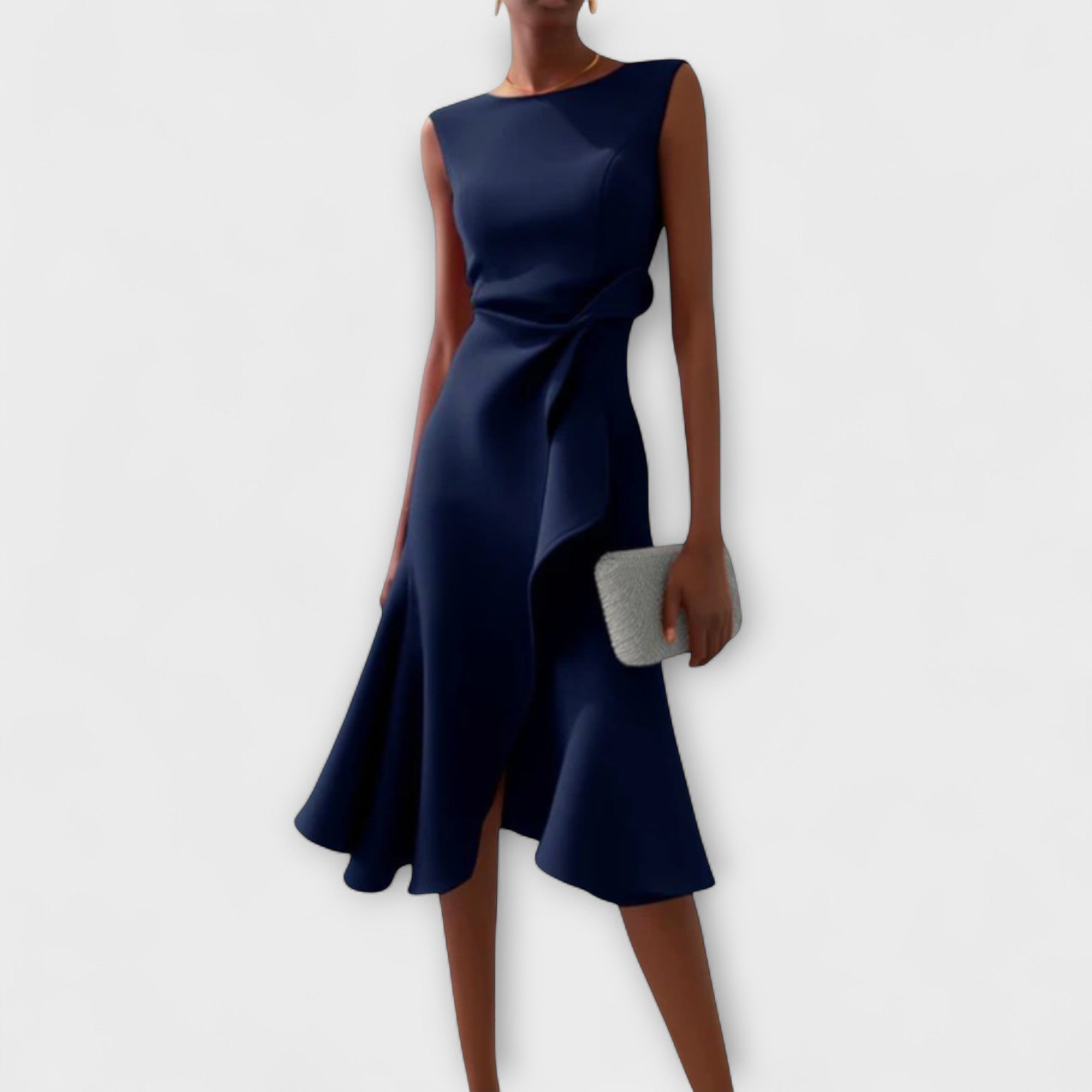Juliette – Draperet Asymmetrisk Midi Kjole