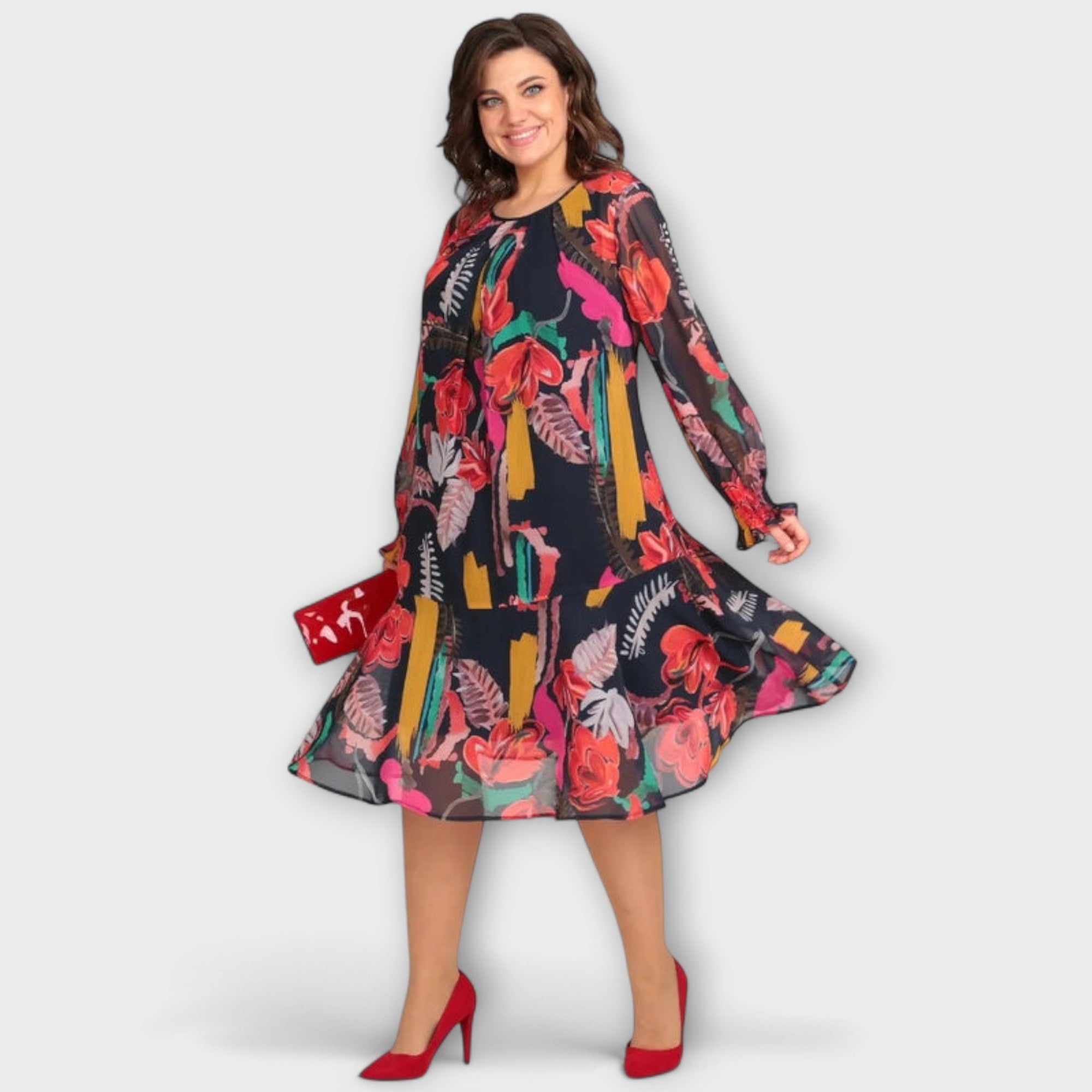 Caroline - Elegant Plus-Size Kjole for Ultimativ Komfort