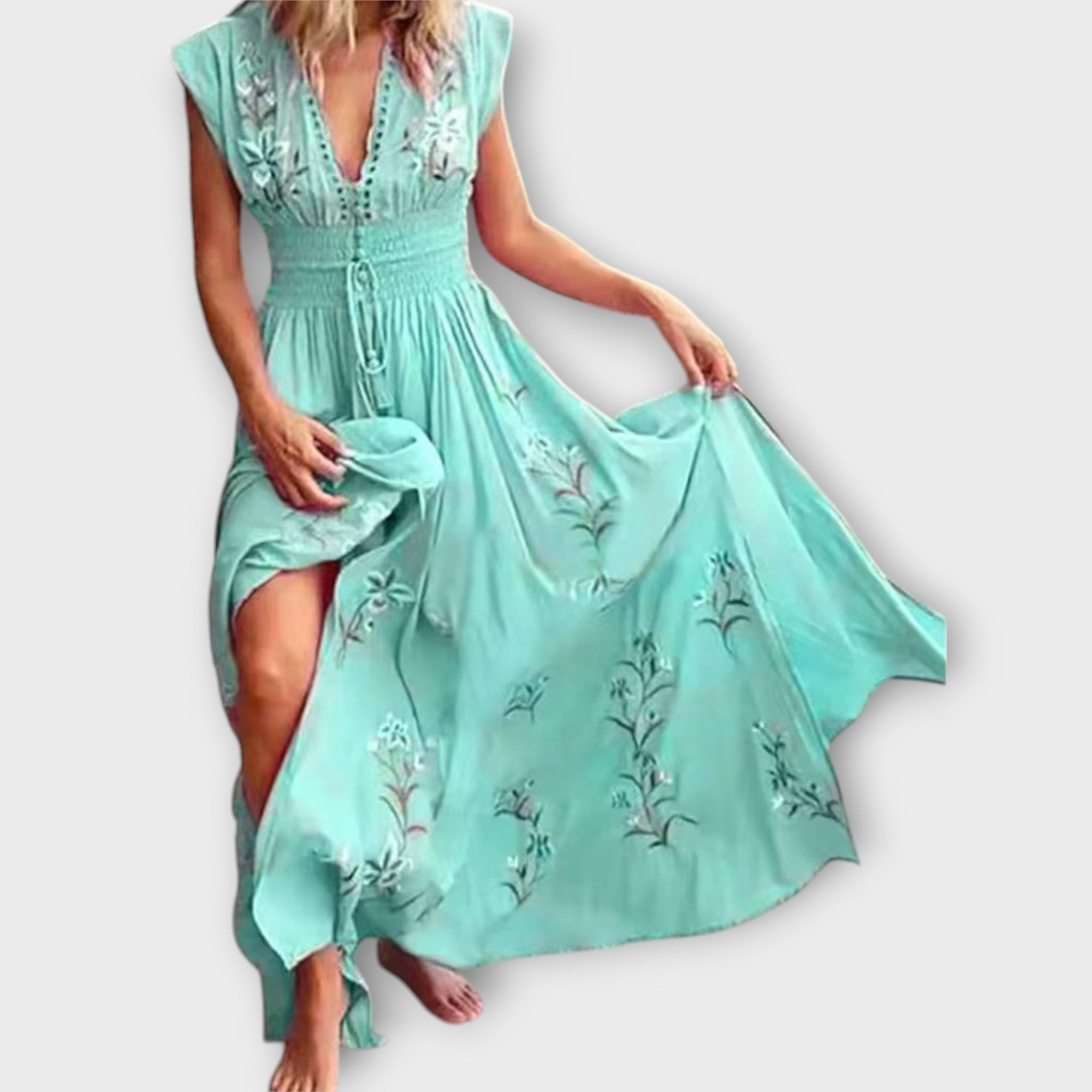 Felizia – Boho Kjole med Fortryllende Broderi