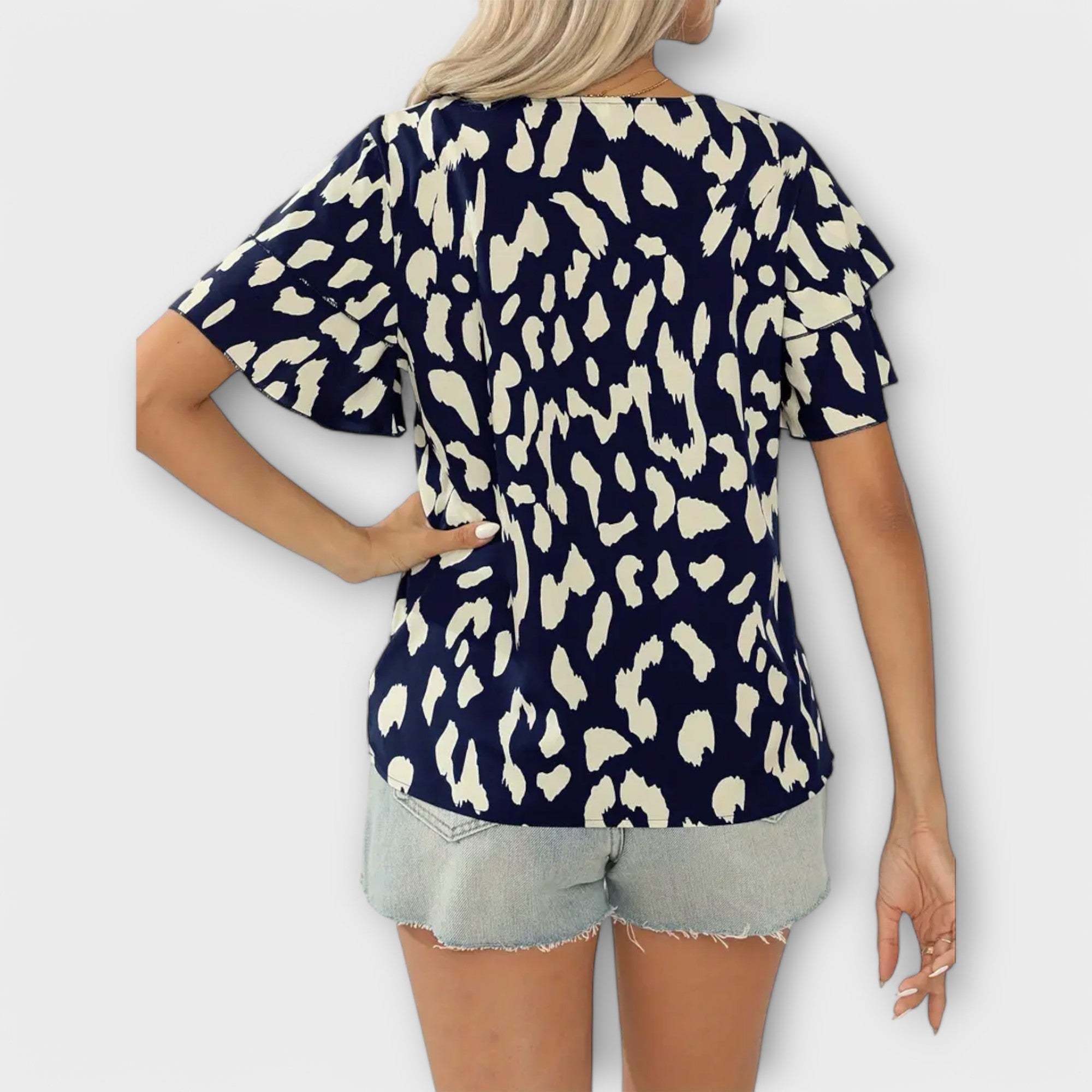 Evelyn - Casual Bluse med Rund Hals
