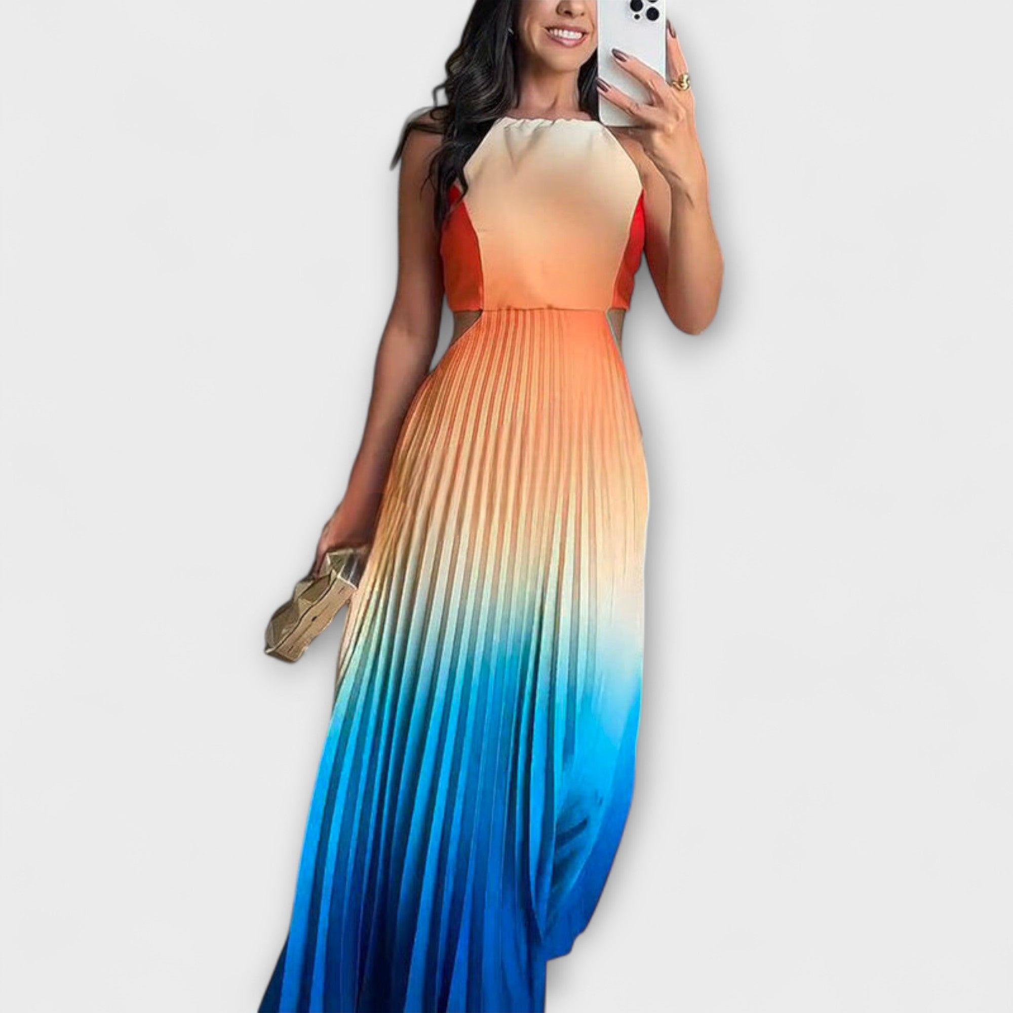 Haven - Stilfuld Rygfri Tie-Dye Maxi Kjole