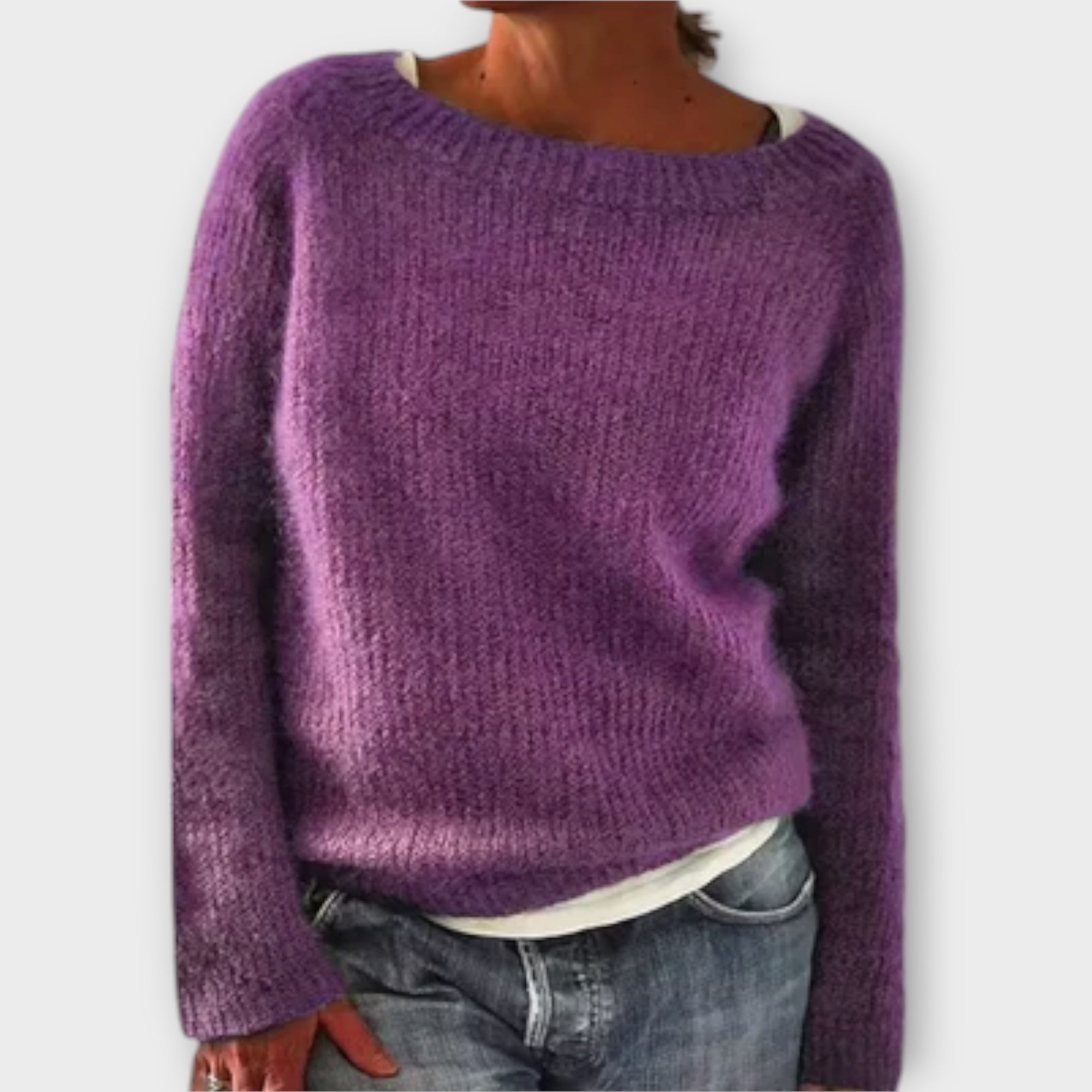 Regine – Ensfarvet Strik Sweater