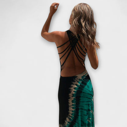 Livia - Maxi Kjole med Stjernehimmel Tie-Dye