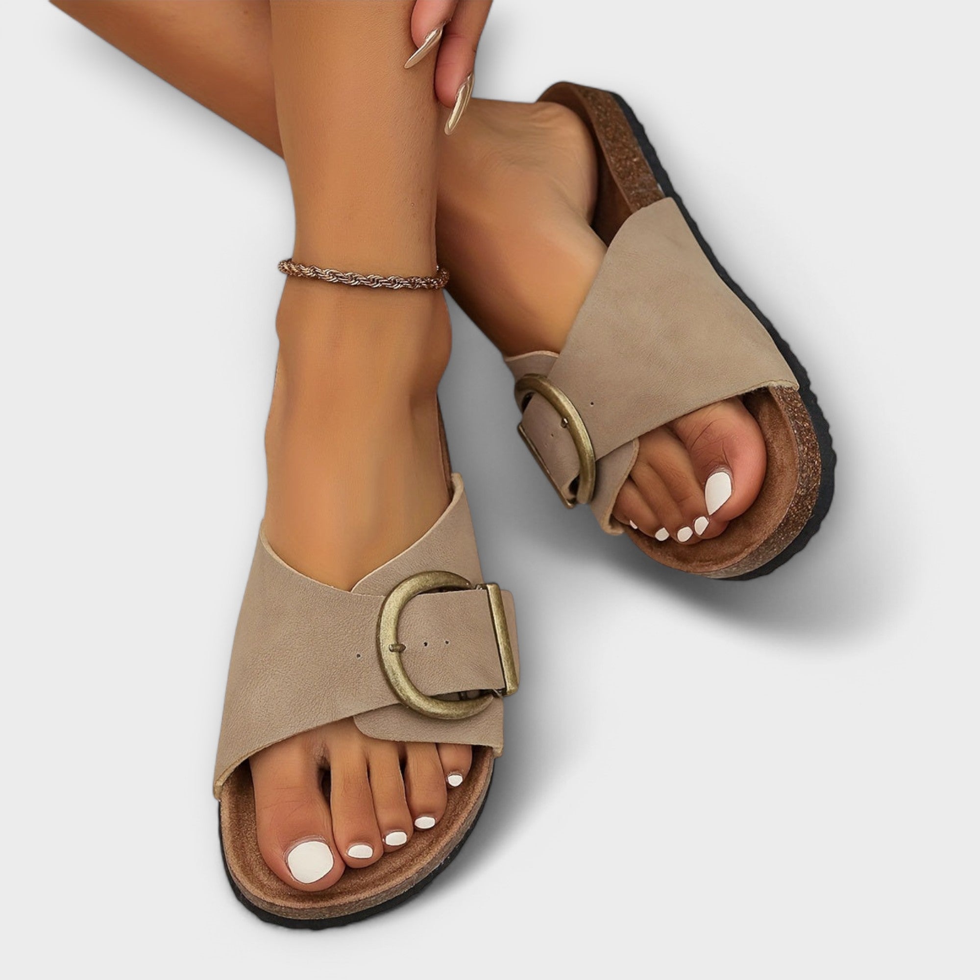 Margie - Kvinders Kork Sandaler med Spænde Design