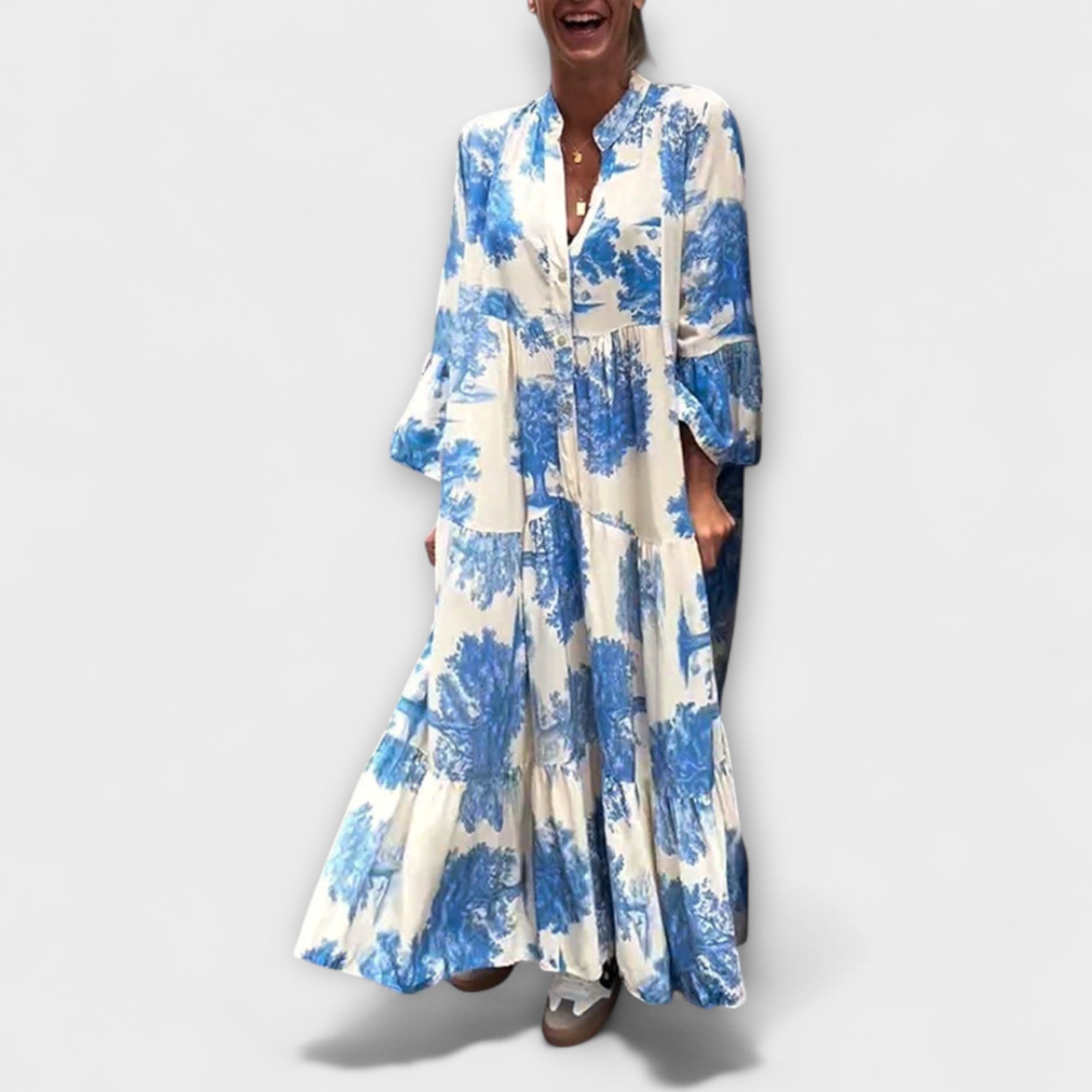 Nerina - Elegant Floral Maxi Kjole