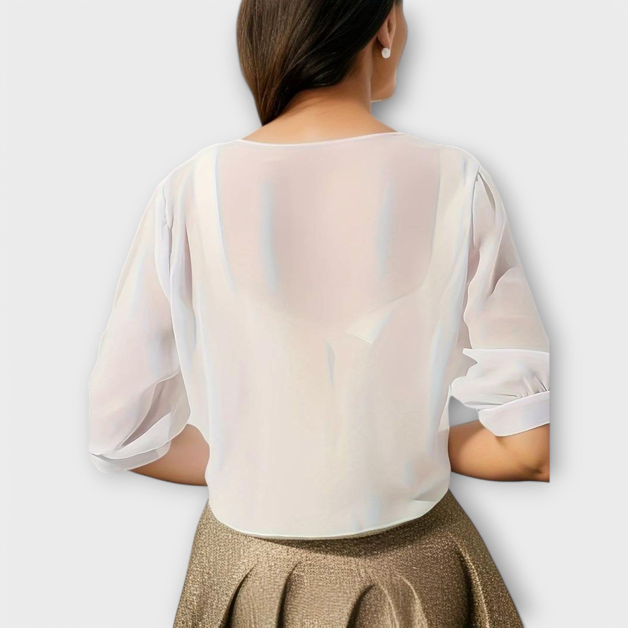 Olivia - Bluse med Åben Front