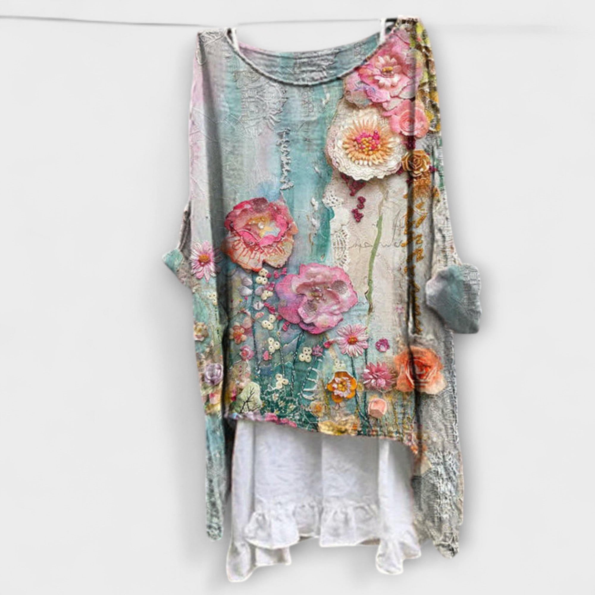 Evelyn - Bluse med Kunstnerisk Print