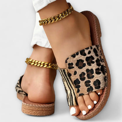 Stilfulde To-farvet Slides med Leopardprint