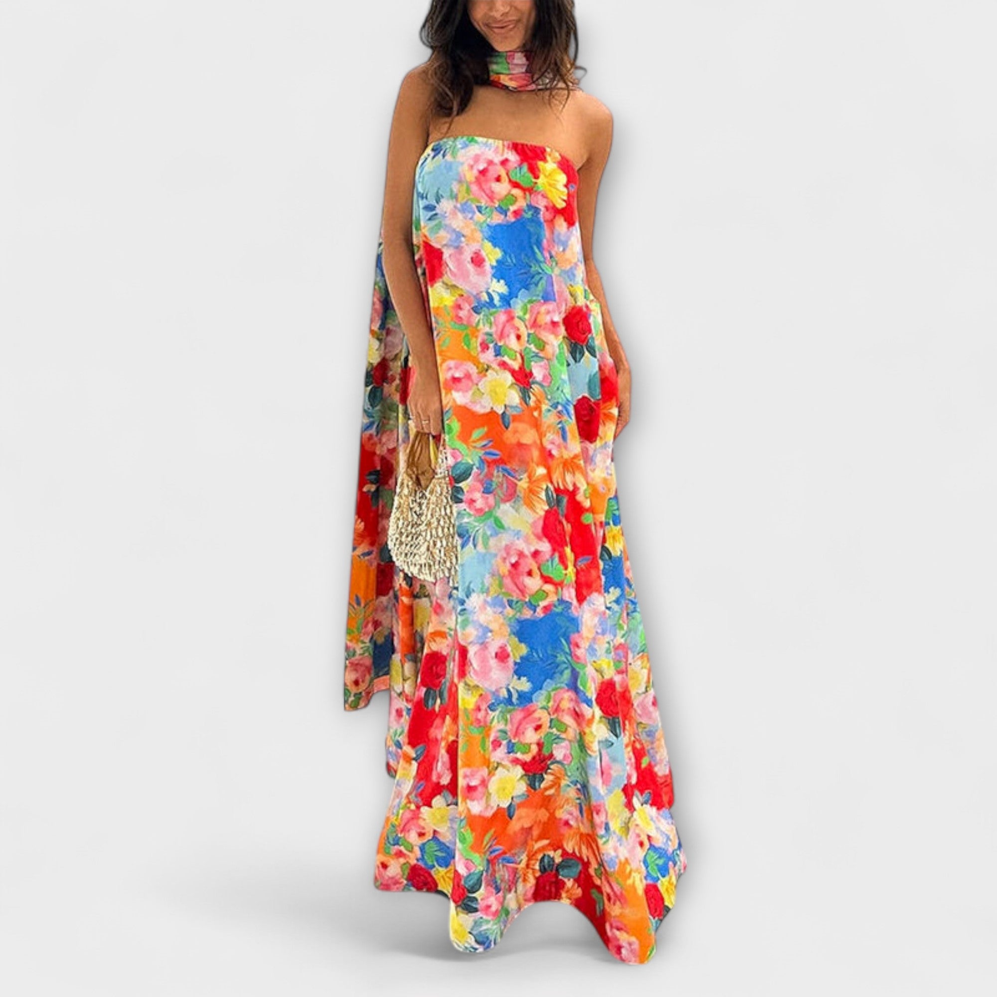 Harlow - Off-Shoulder Blomster Maxi Kjole
