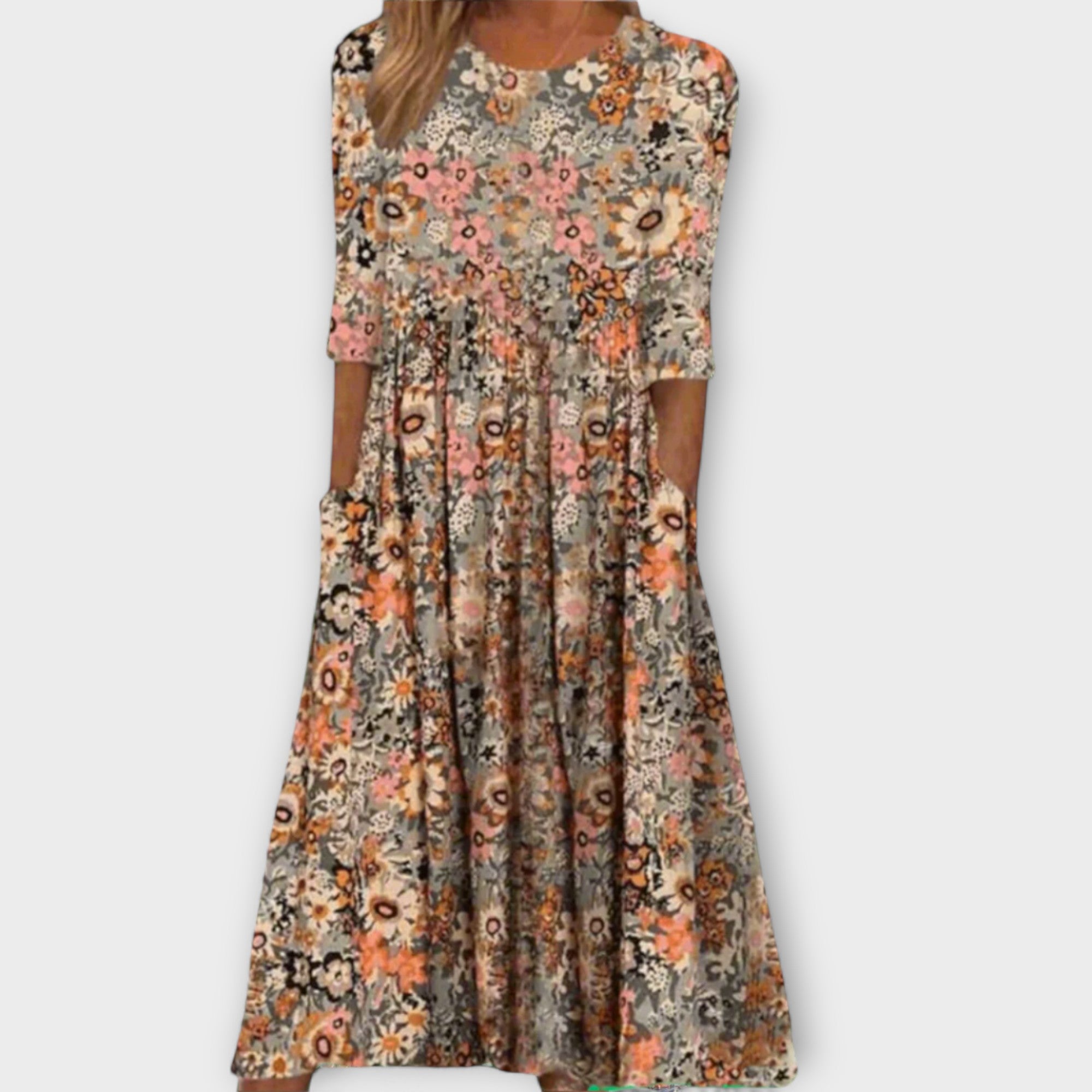 Paula - Elegant Blomsterkjole Lavet af Premium Stof