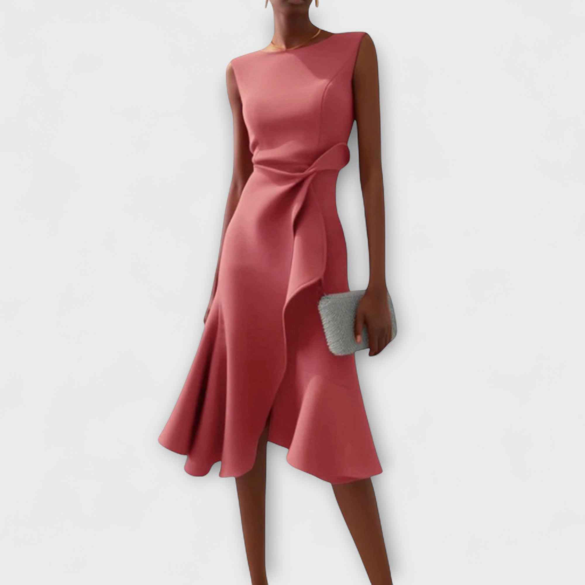 Juliette – Draperet Asymmetrisk Midi Kjole