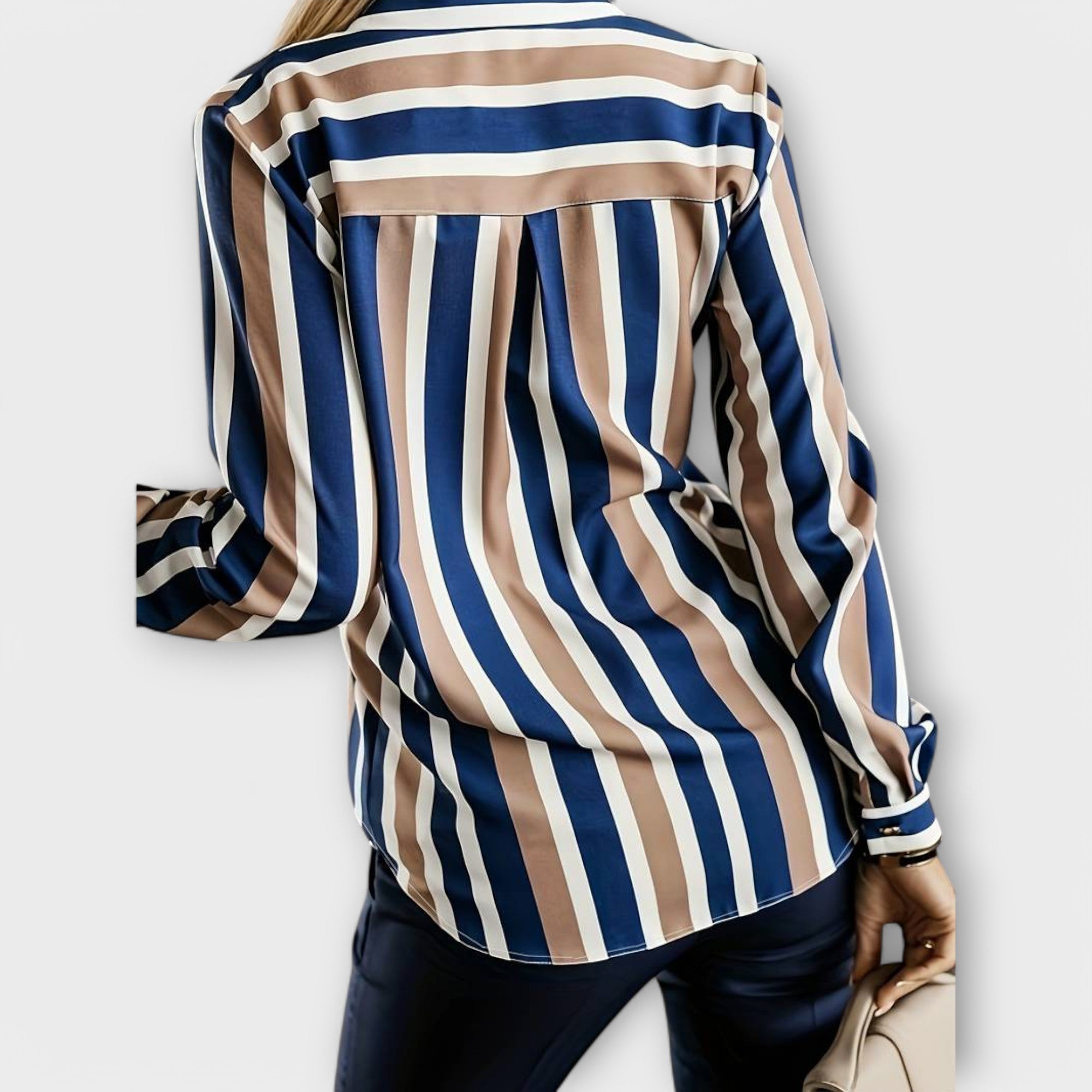 Emily - Casual og Afslappet Stribet Bluse