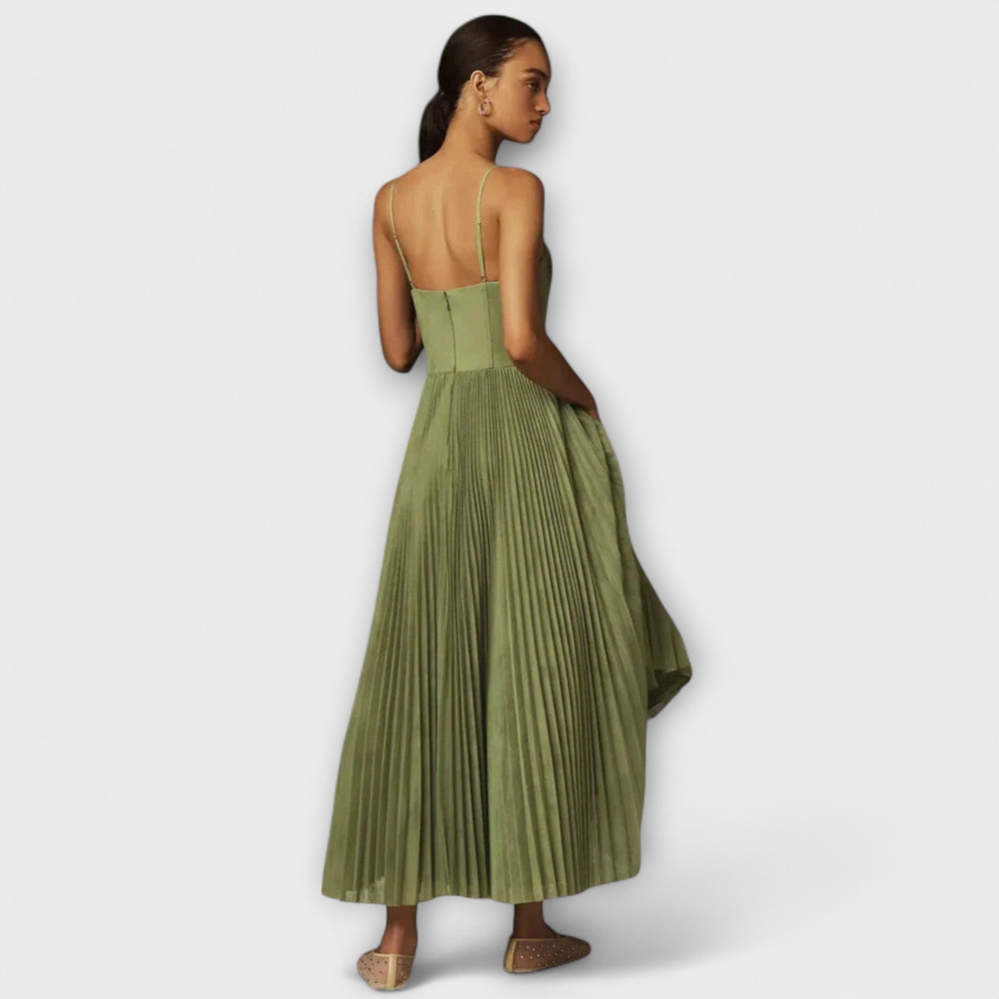 Marilyn - Midi Tulle Plisseret Nederdel Kjole med Bustier Design