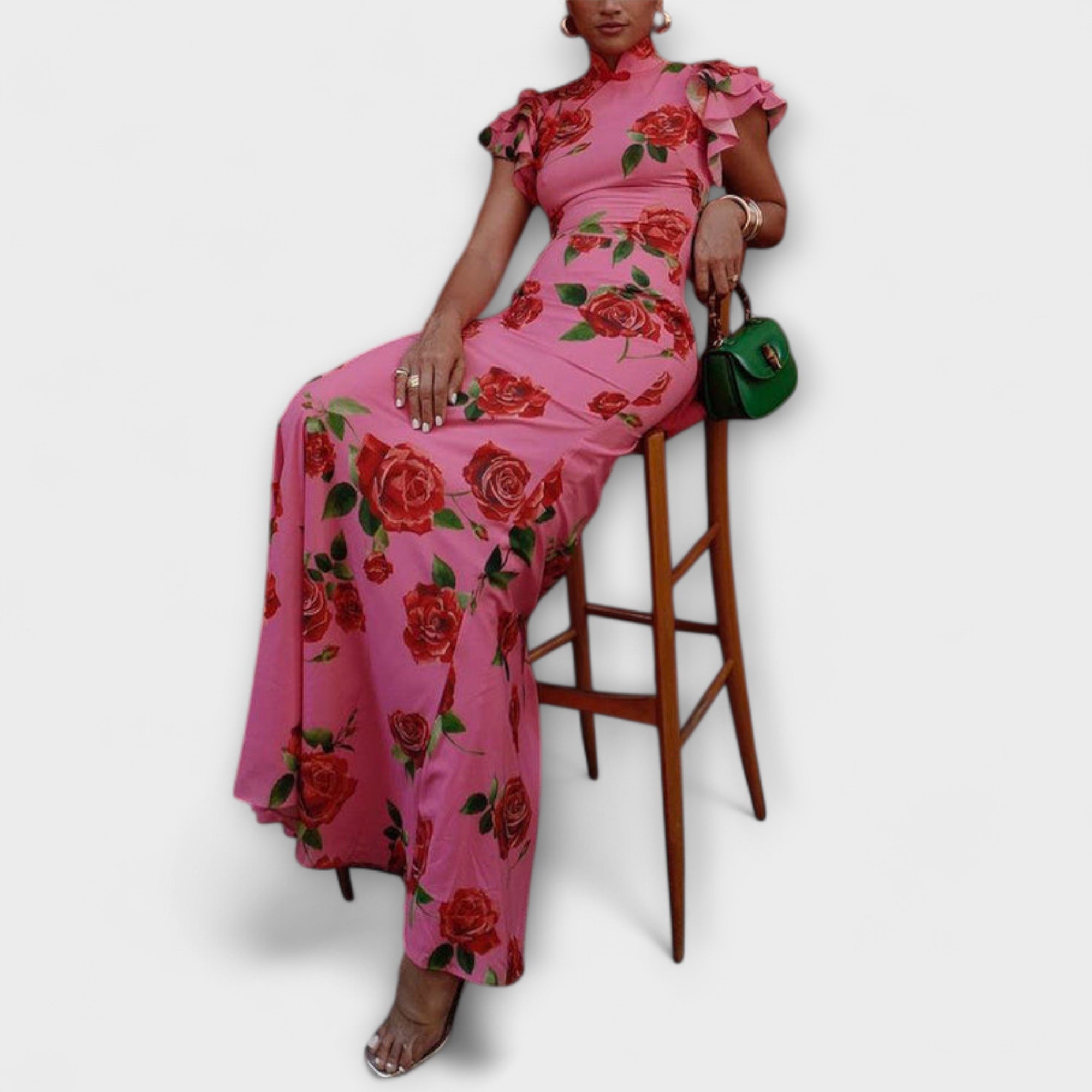 Luna - Maxi Kjole med Blomsterprint