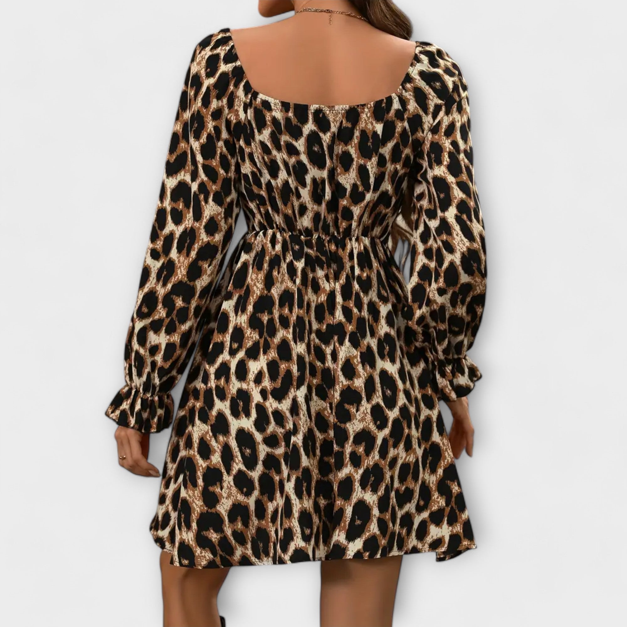 Charmerende Kjole med Leopardprint