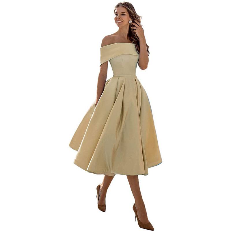 Romy - Chic Off-the-Shoulder Draperet Maxi Kjole