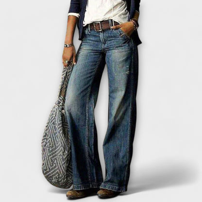 Cess - Denim Bukser med Bred Ben