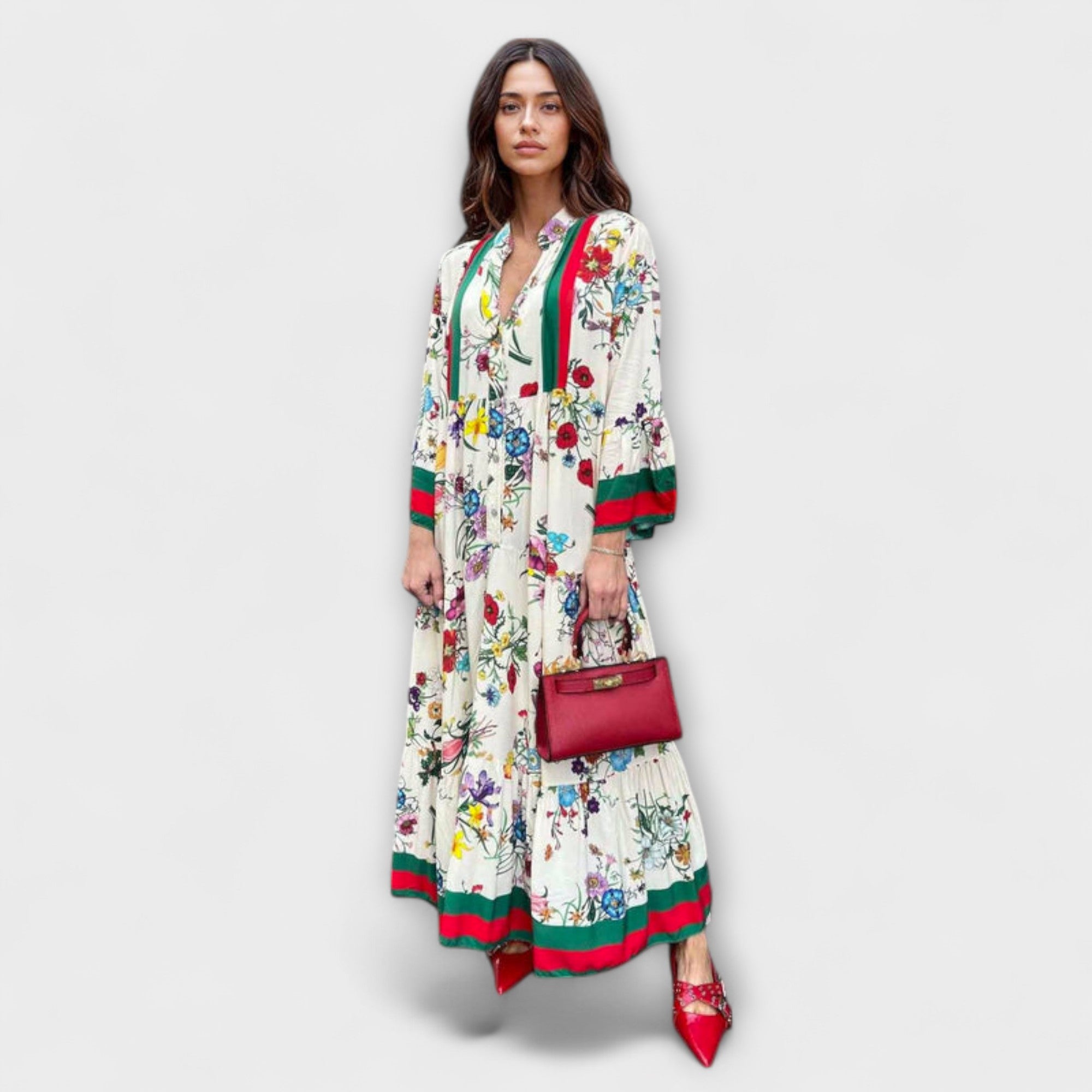 Oriana - Maxi Kjole med Blomsterprint