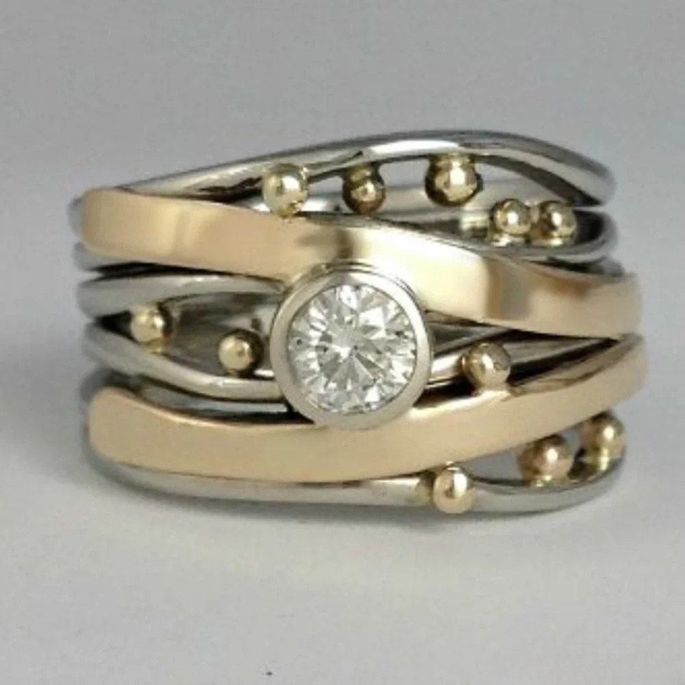 Klassisk Guld Indlagt Zirkonia Ring