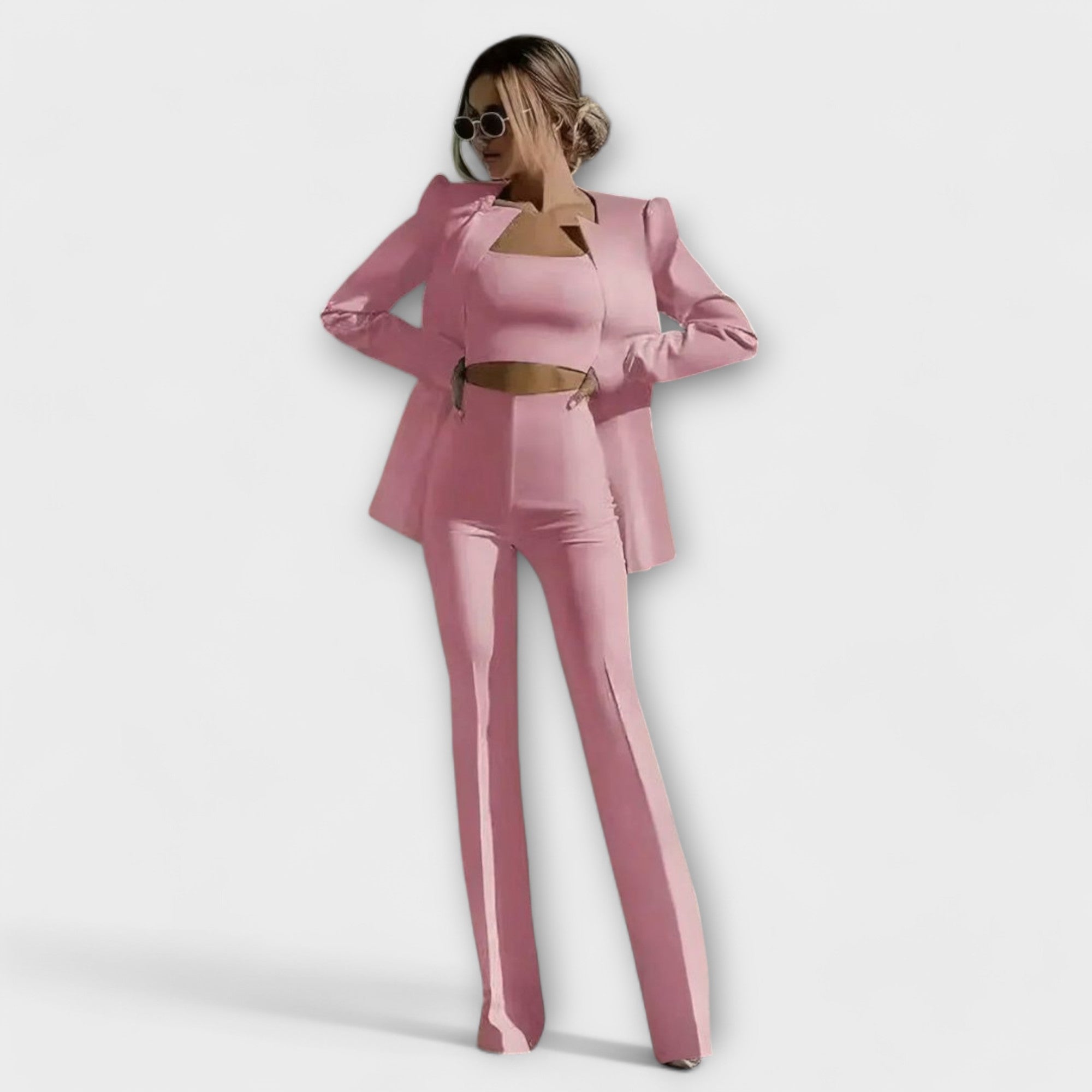 Selina - Stilfuldt 3-delt sæt (Blazer, Top, Bukser)
