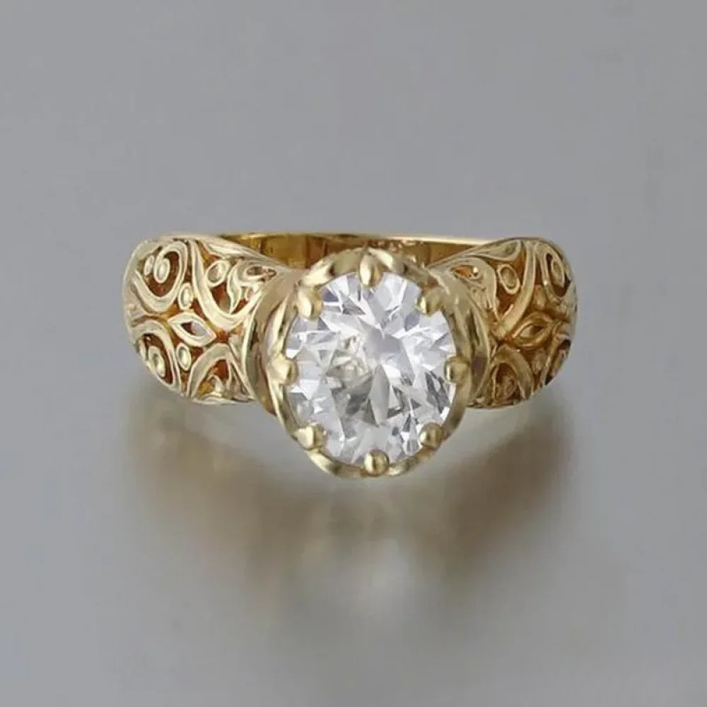 Elegant Ring med Hvid Zirkonia