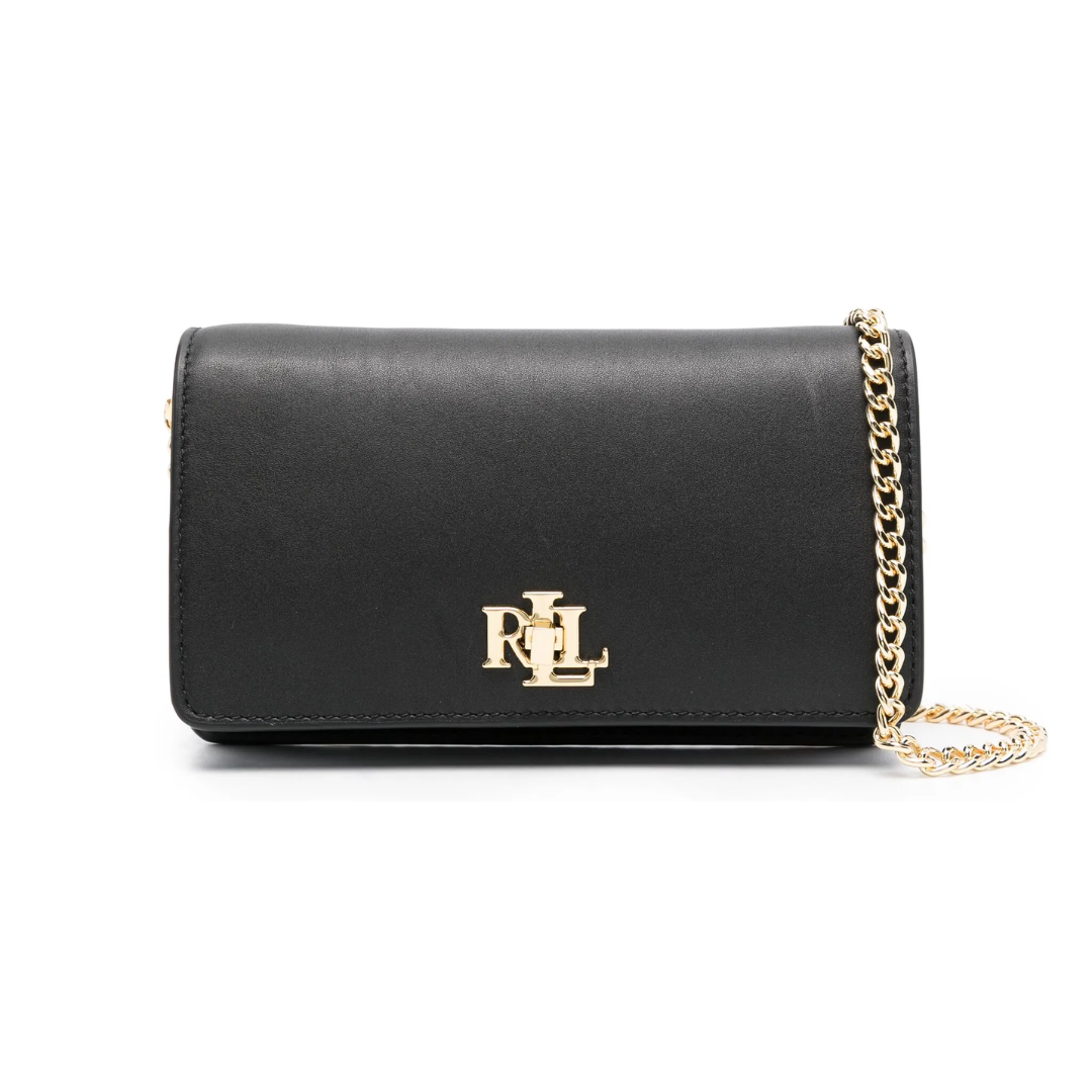 R. Lauren Læder Crossbody Taske med Logo