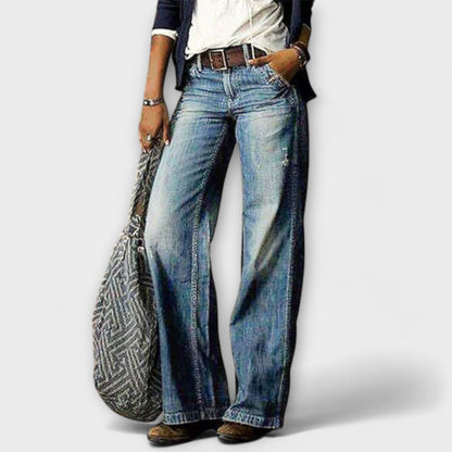 Cess - Denim Bukser med Bred Ben
