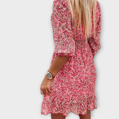 Blomster Puffærmet Kjole til Kvinder