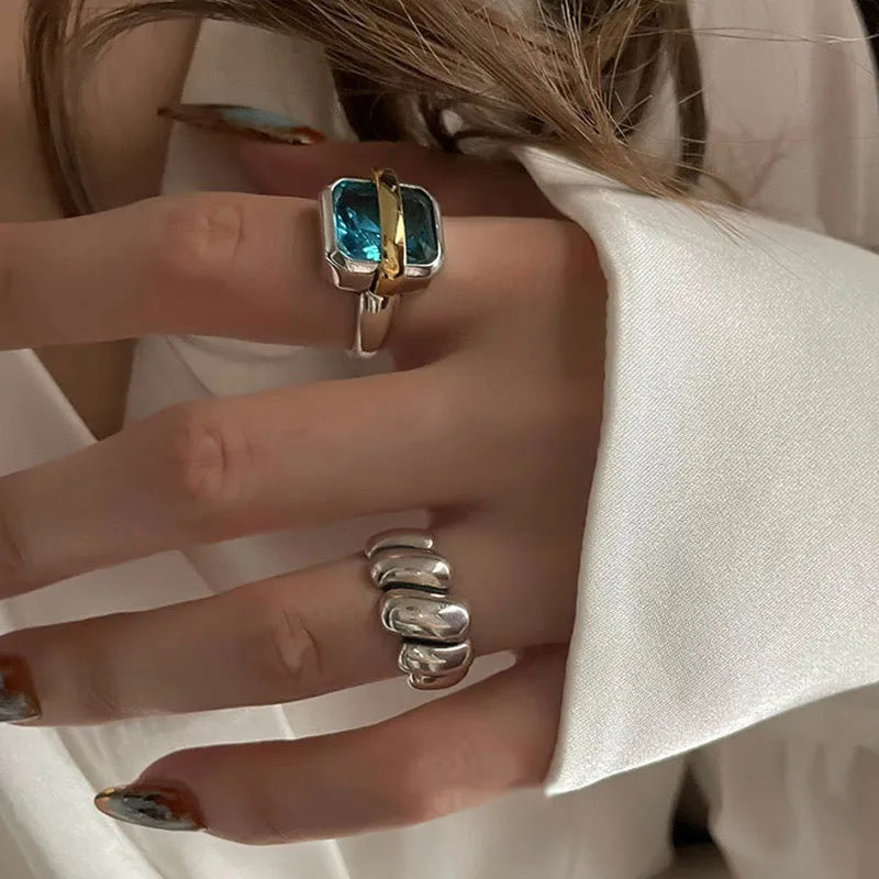 Blå Zircon Sølvring