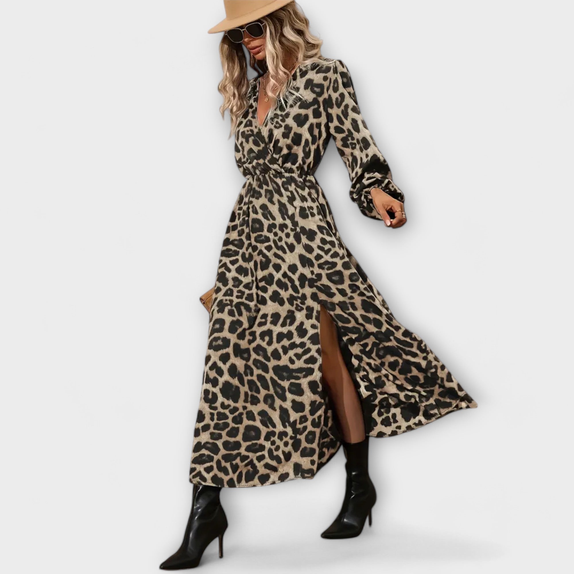 Natalie - Stilfuld Kjole med Leopardprint