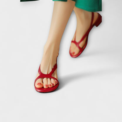 Evelyn - Elegant Flade Sandaler Minna med Raffineret Finish