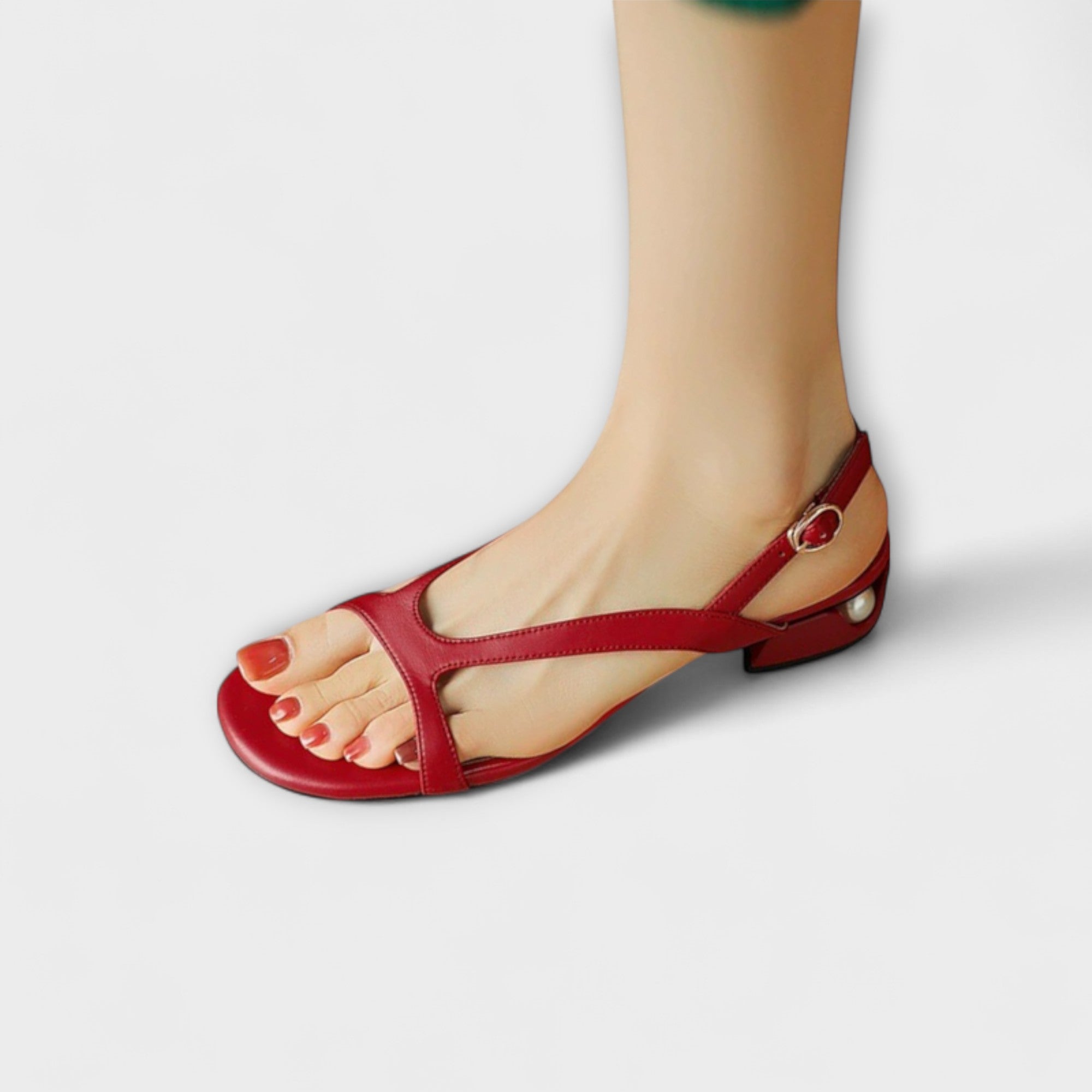 Evelyn - Elegant Flade Sandaler Minna med Raffineret Finish