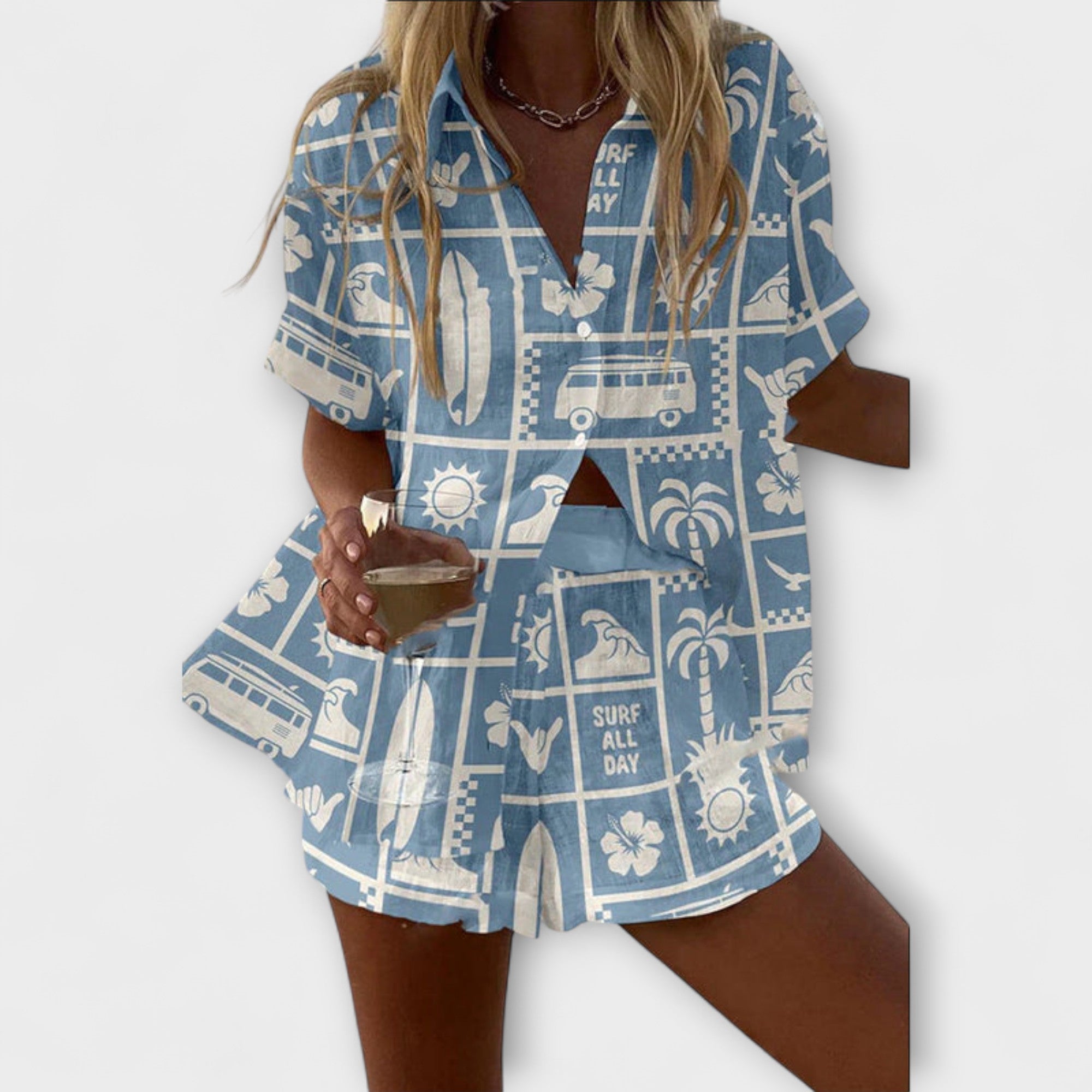 Trenara – Luftigt Look med Campingvogn Print