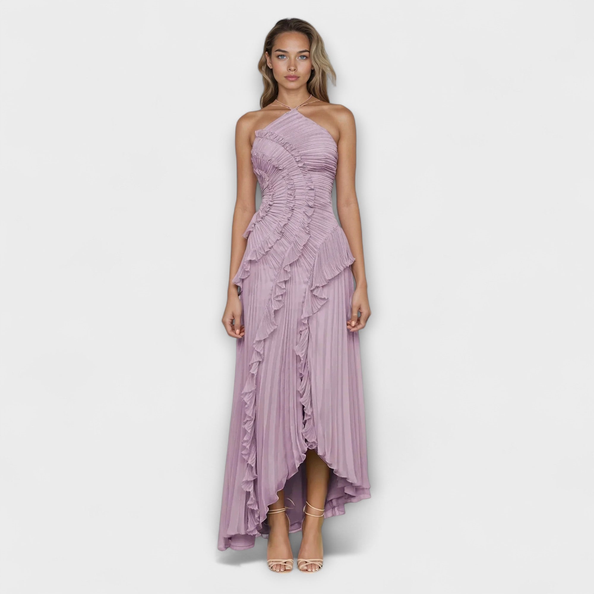 Elisia - Elegant udenærmet lang kjole