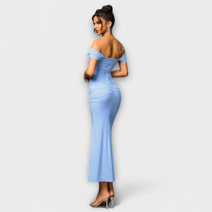 Ione - Off-Shoulder Ruching Bodycon Kjole