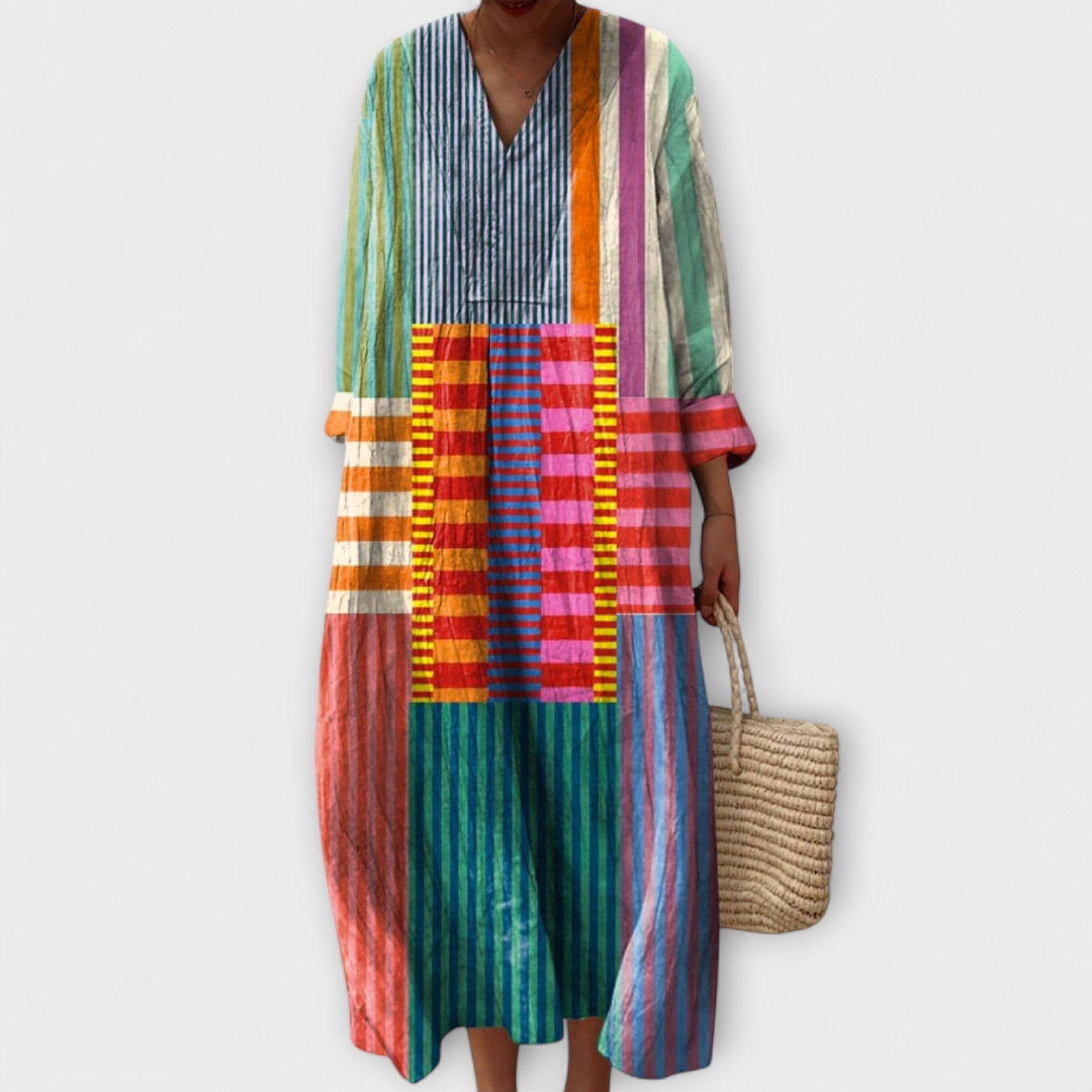 Lia - Elegant Kjole med Geometrisk Design