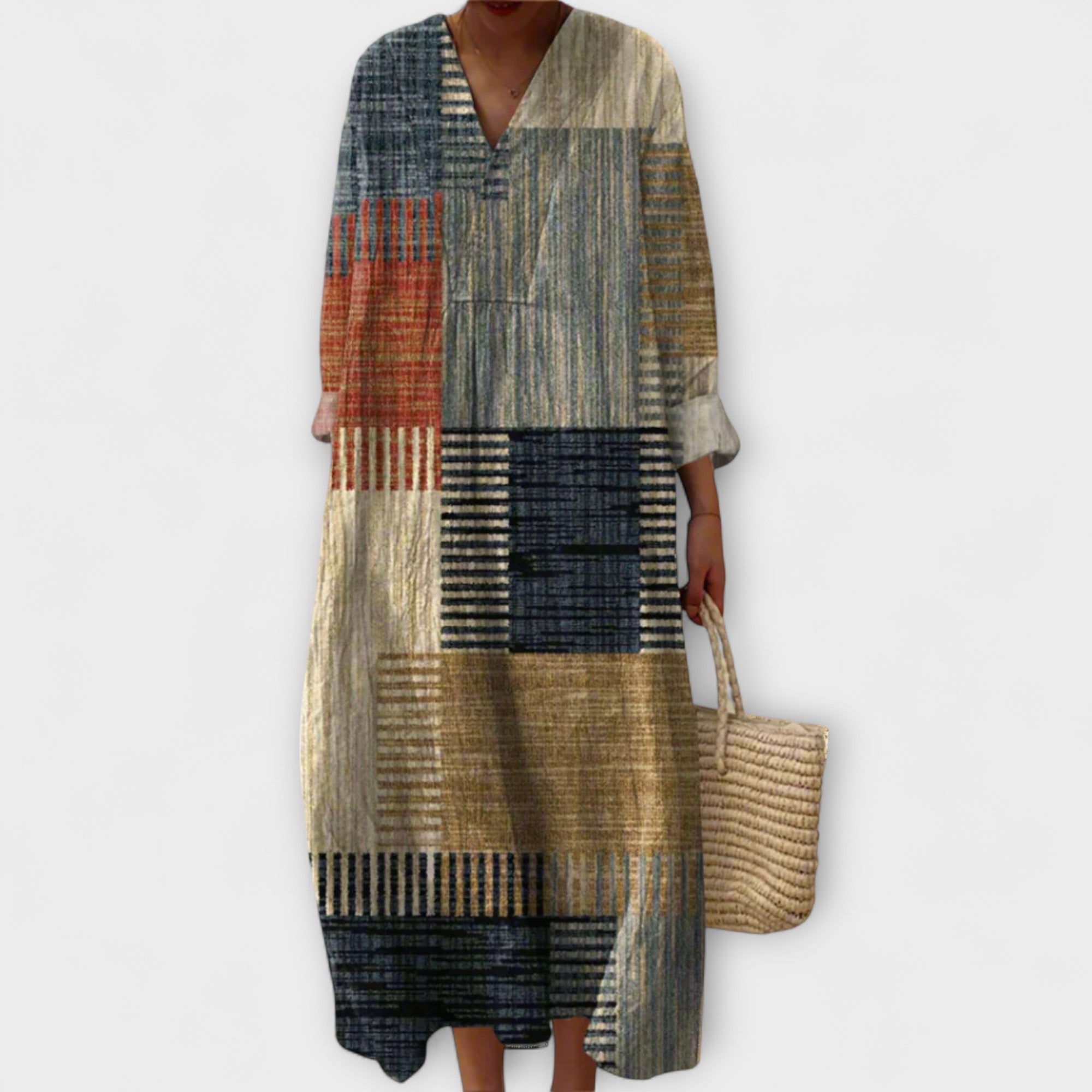Julie - Elegant Kjole med Geometrisk Design