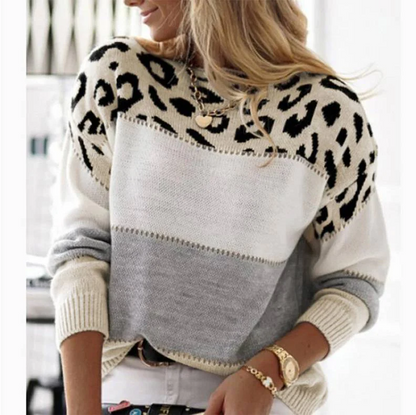 Cheyenne - Casual Sweater med Leopard Design