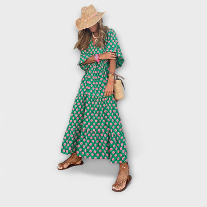 Elegant Geometrisk Maxi Kjole