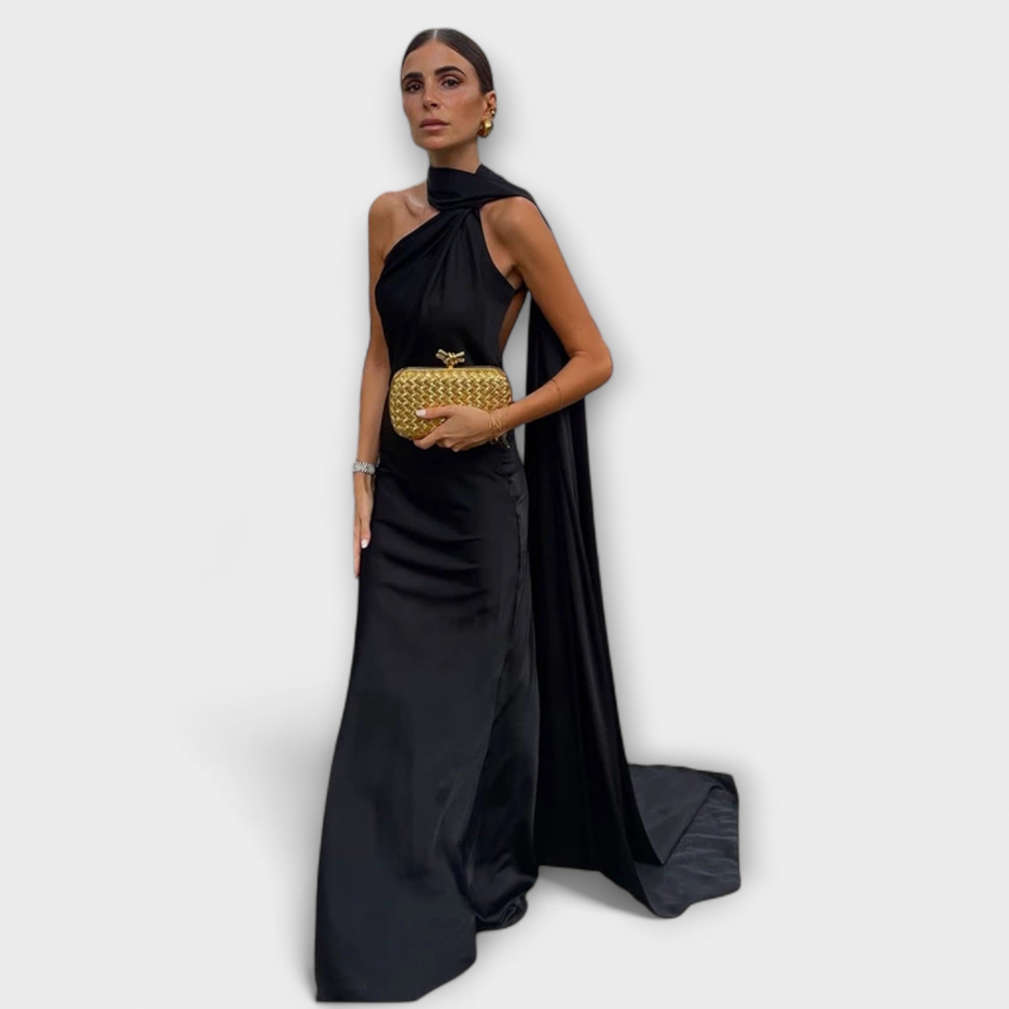 Chic Off-Shoulder Halter Maxi Kjole