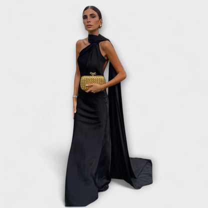 Chic Off-Shoulder Halter Maxi Kjole