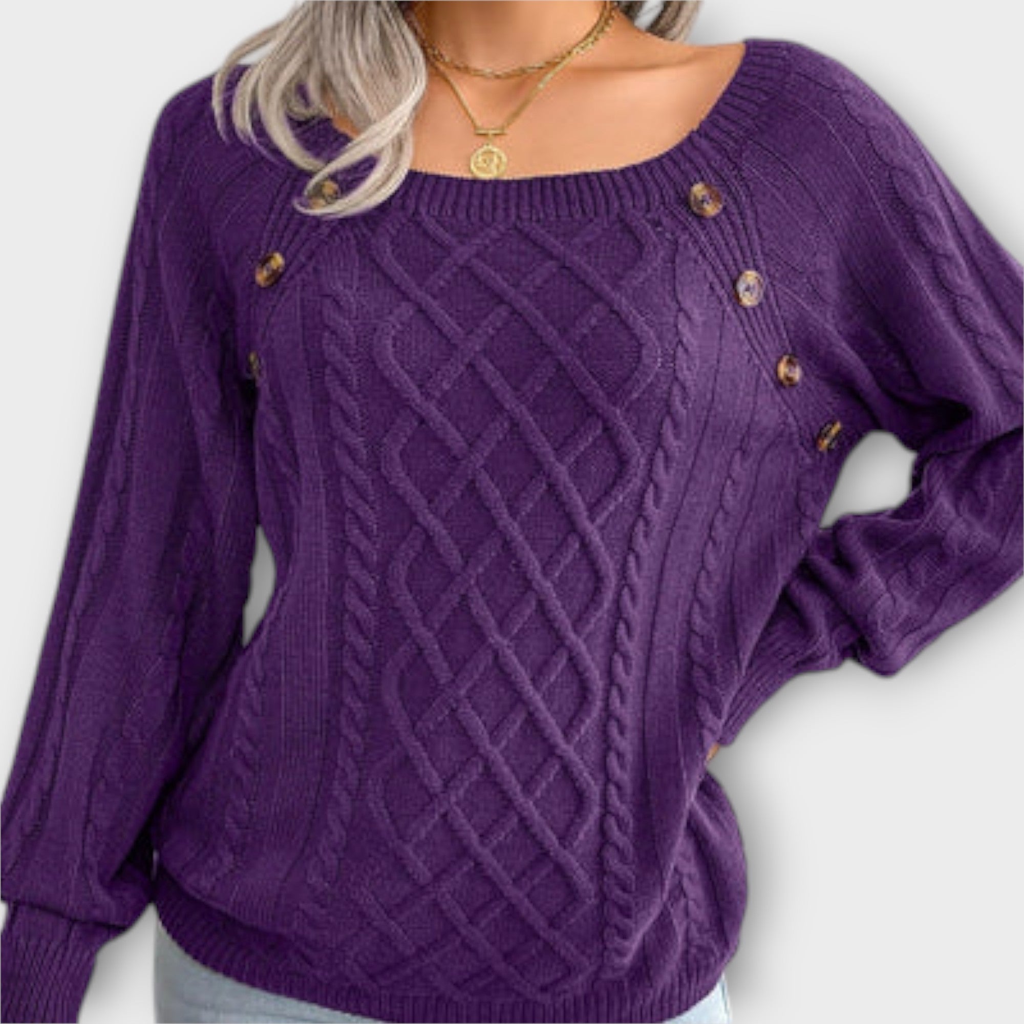 Malia - Sweater med Knapper