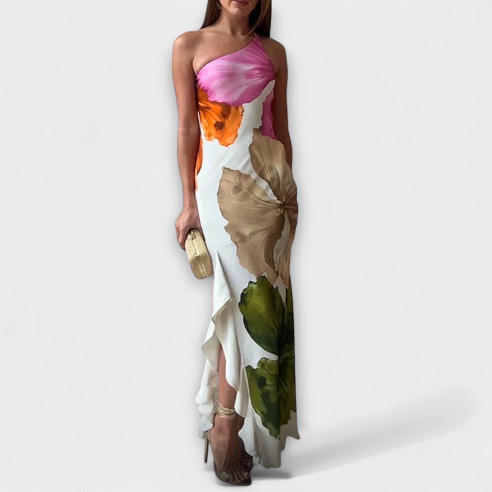 Sapphire - Elegant Patchwork Maxi Kjole