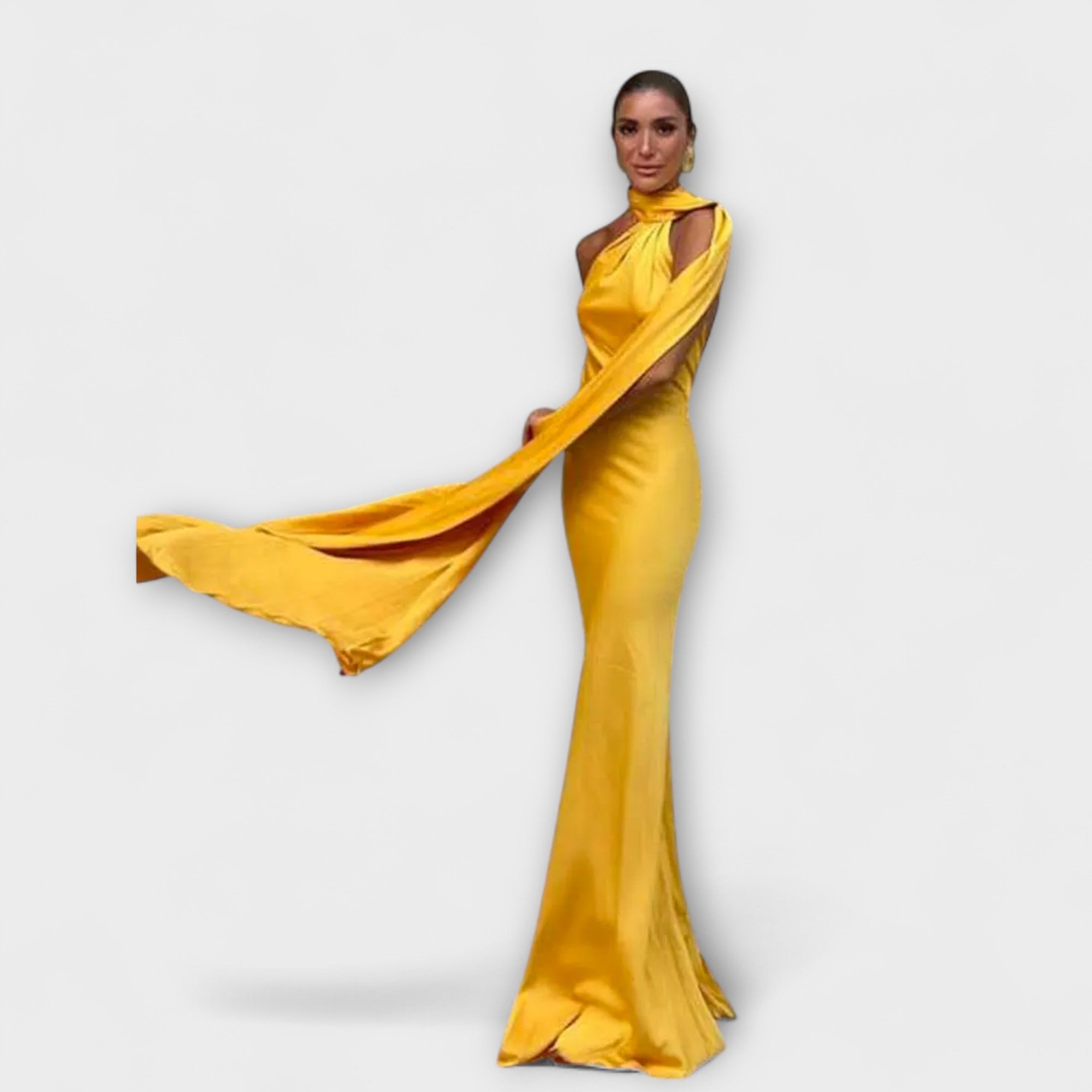 Chic Off-Shoulder Halter Maxi Kjole