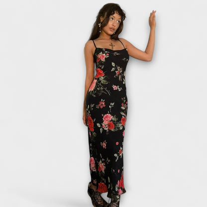Blomstermønster Spaghetti Strop Bodycon Kjole